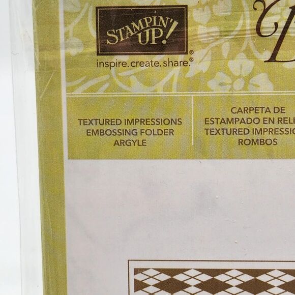 Stampin Up Argyle Textured Impressions Embossing Folder Sizzix Big Shot - Picture 2 of 4